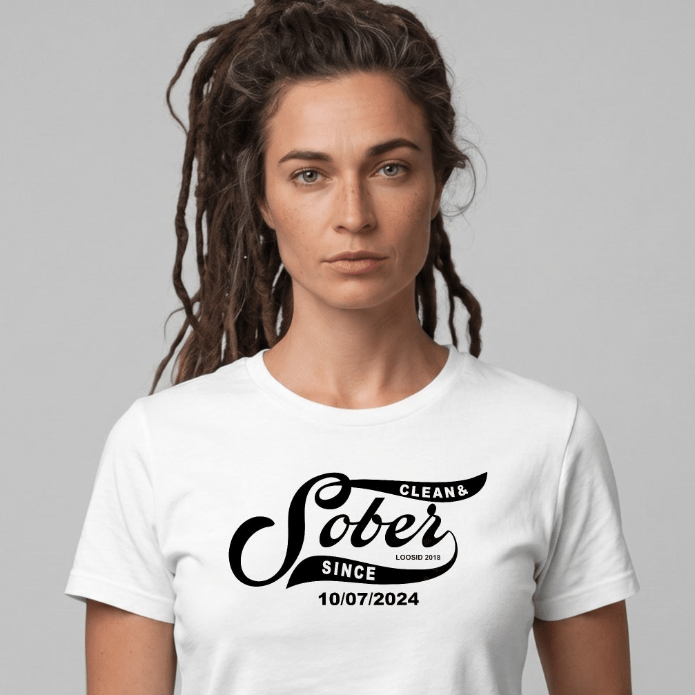 Sober T Shirt | Women's Sober Since Top with Personalized Date