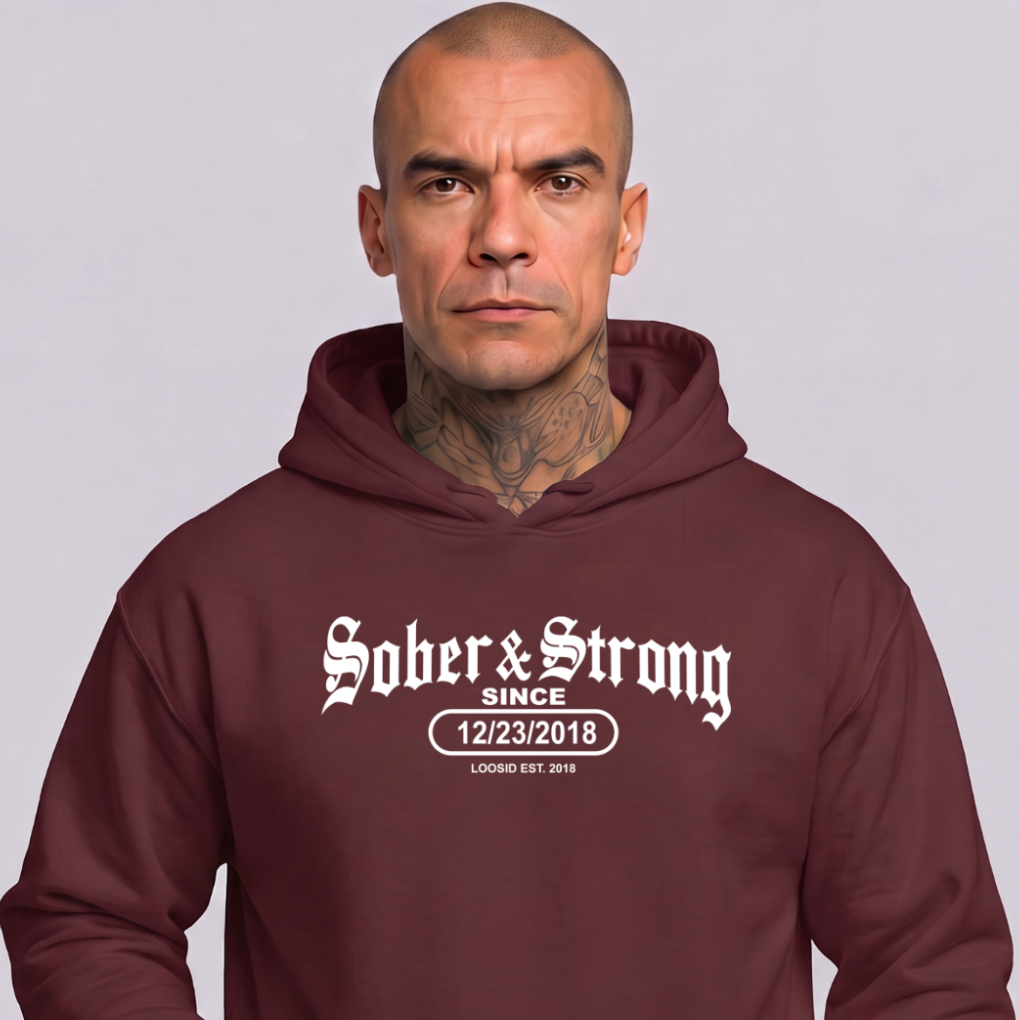 Recovery Hoodie | Men's Old School Sober & Strong