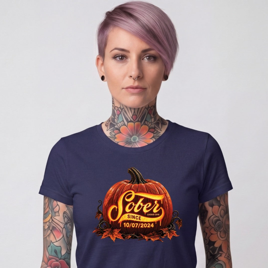 Sober T Shirt | Women's Sober Since Pumpkin