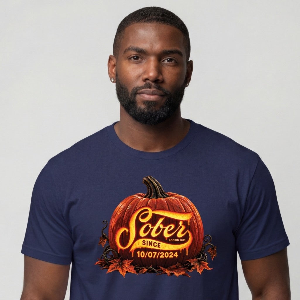 Sober T Shirt | Men's Sober Since Pumpkin