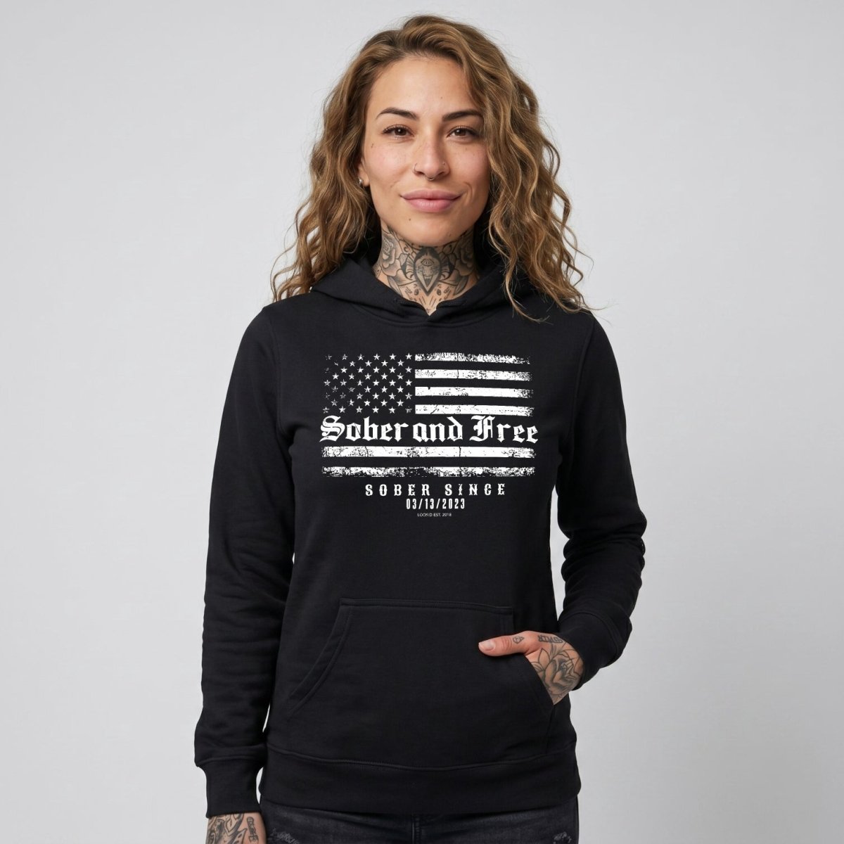 Recovery Hoodie | Sober and Free Custom Sobriety Date