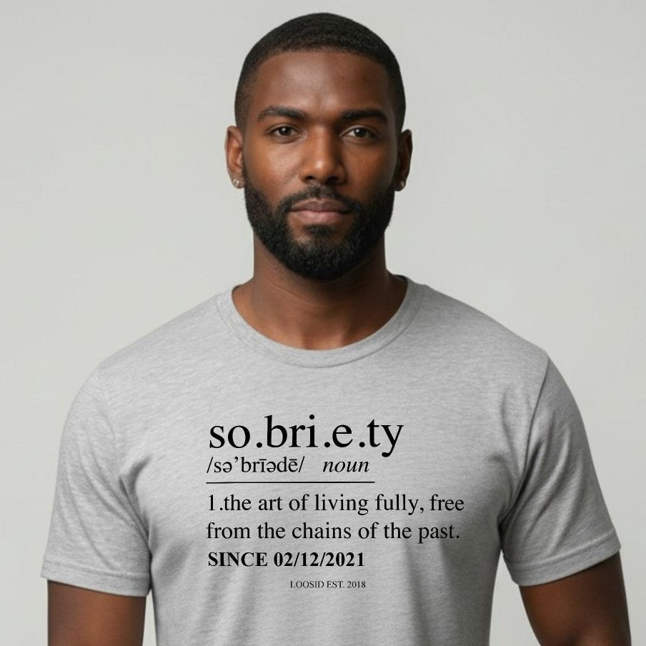 Sober T Shirt | Sobriety Definition Men's Graphic Tee for Recovery