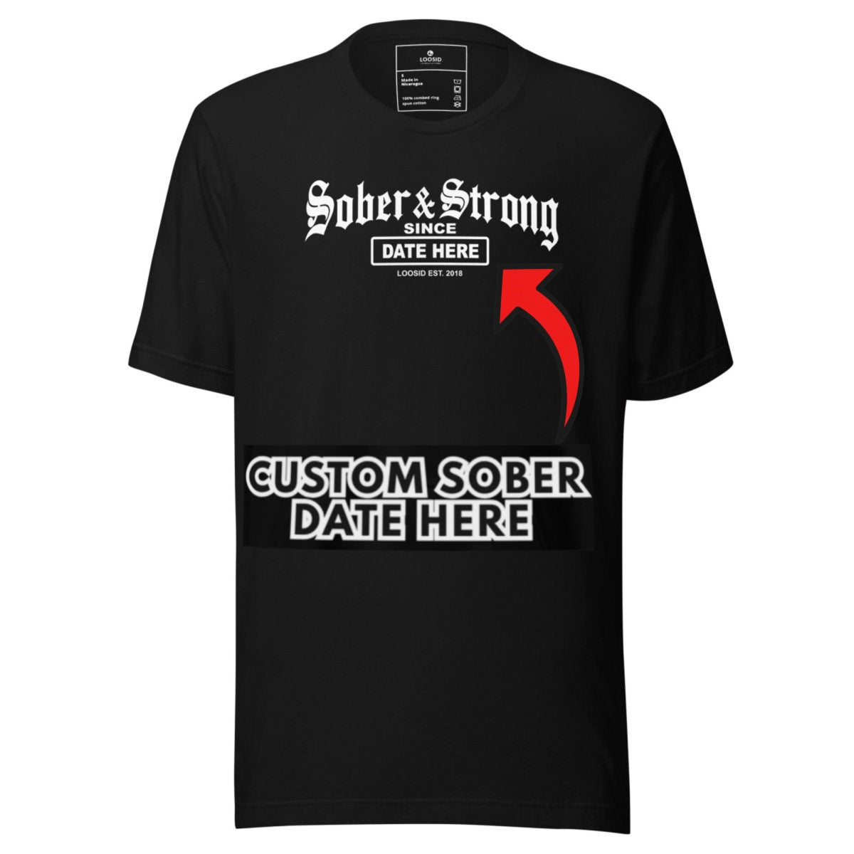Old School Sober & Strong Sober T Shirt packaging detail (view 8)