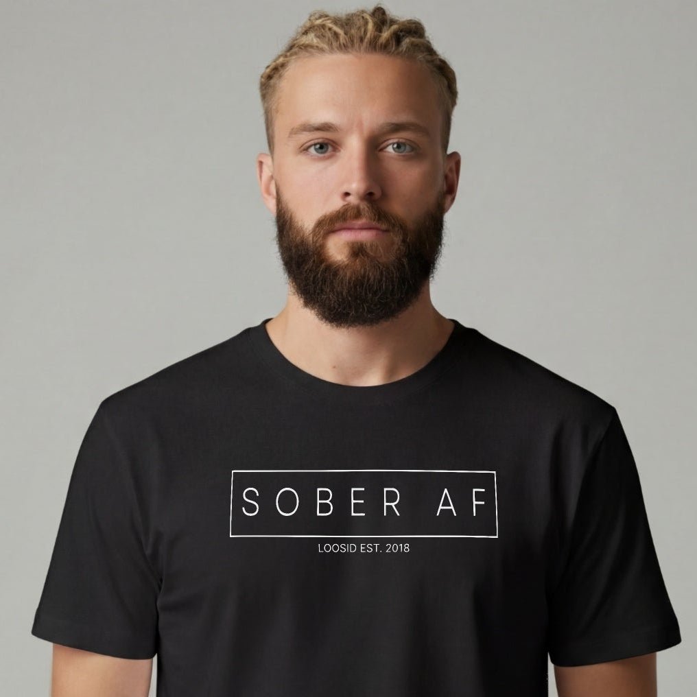 Sober T Shirt | Sober AF Men's Tee for Strength and Recovery