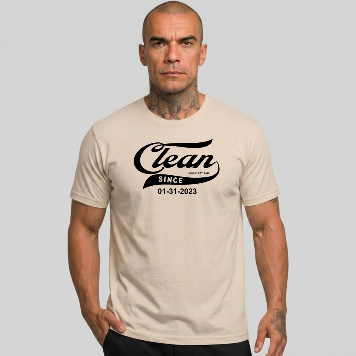 Clean Since Tee with Personalized Sobriety Date | Sober T Shirt
