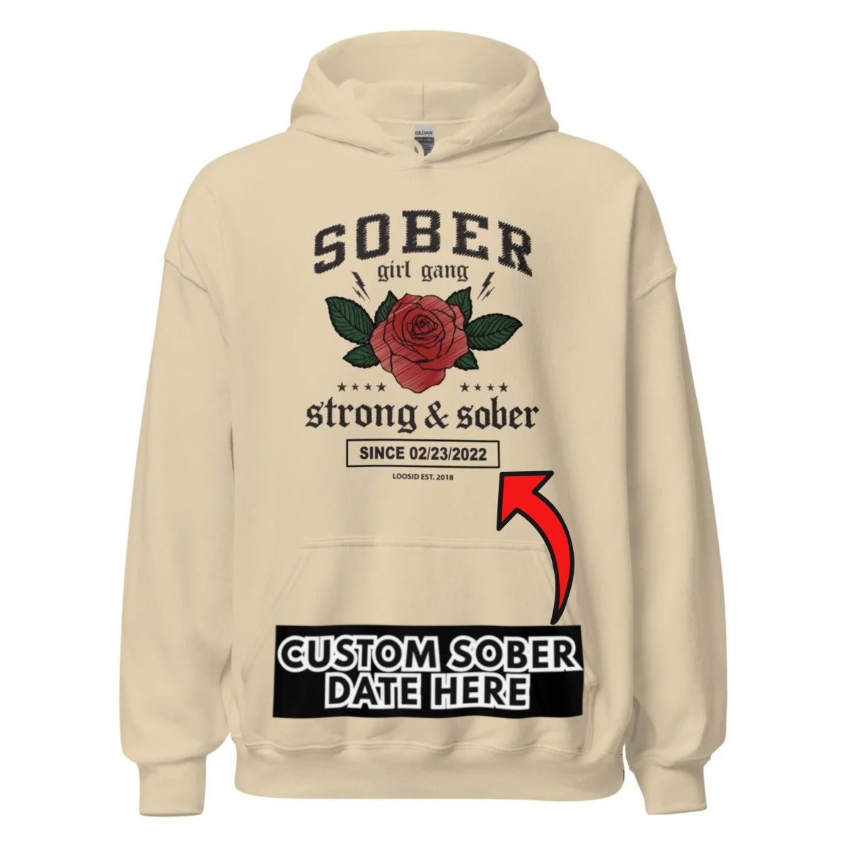 Recovery Hoodie | Sober Girl Gang Strong & Sober Crest