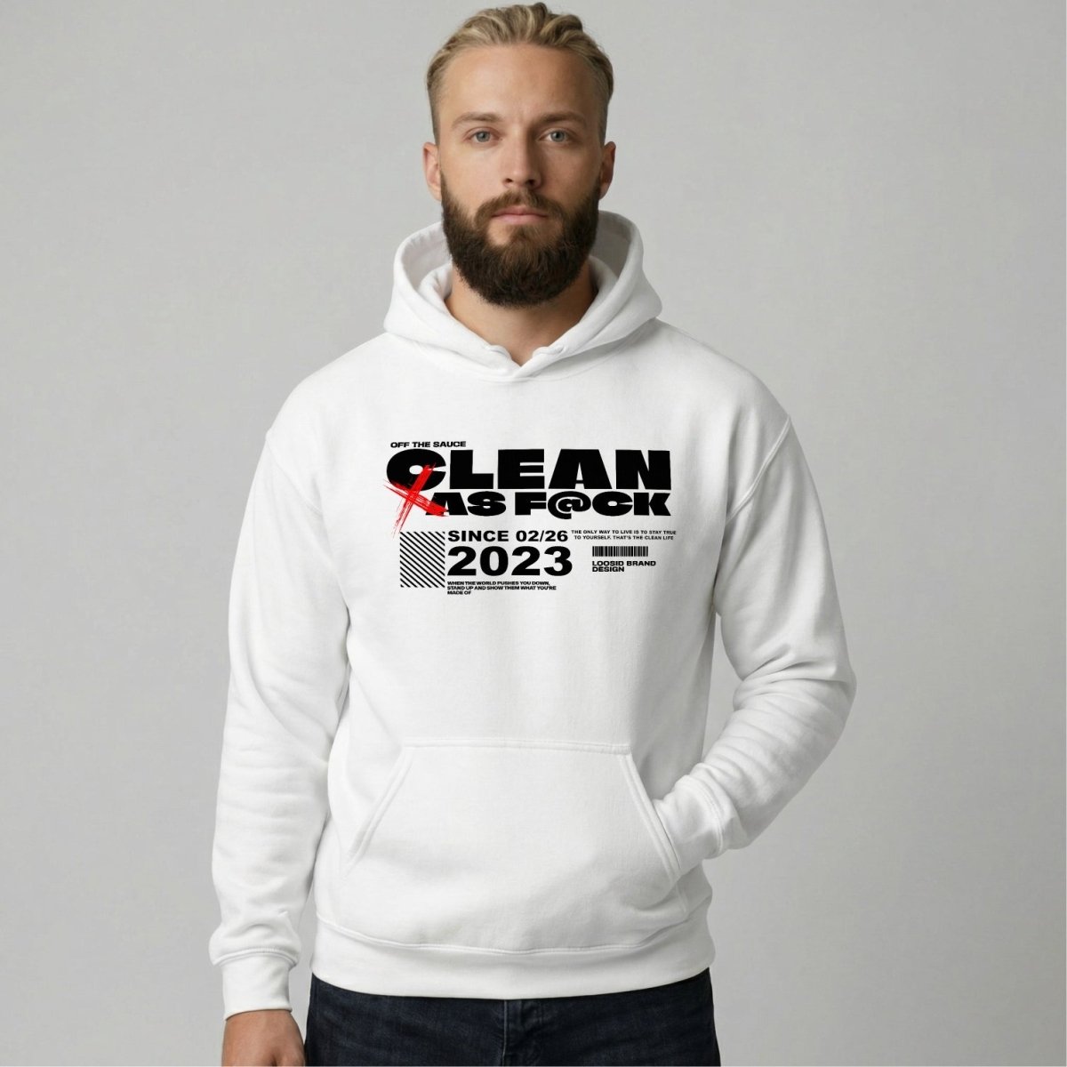 Clean As F*ck Recovery Hoodie fit detail (view 19)