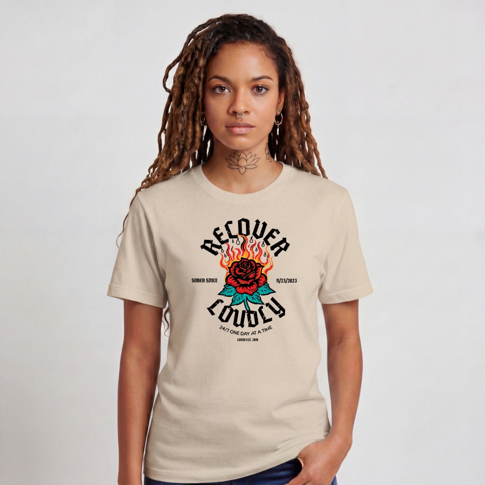 Sober T Shirt | Women's Recover Loudly Tee