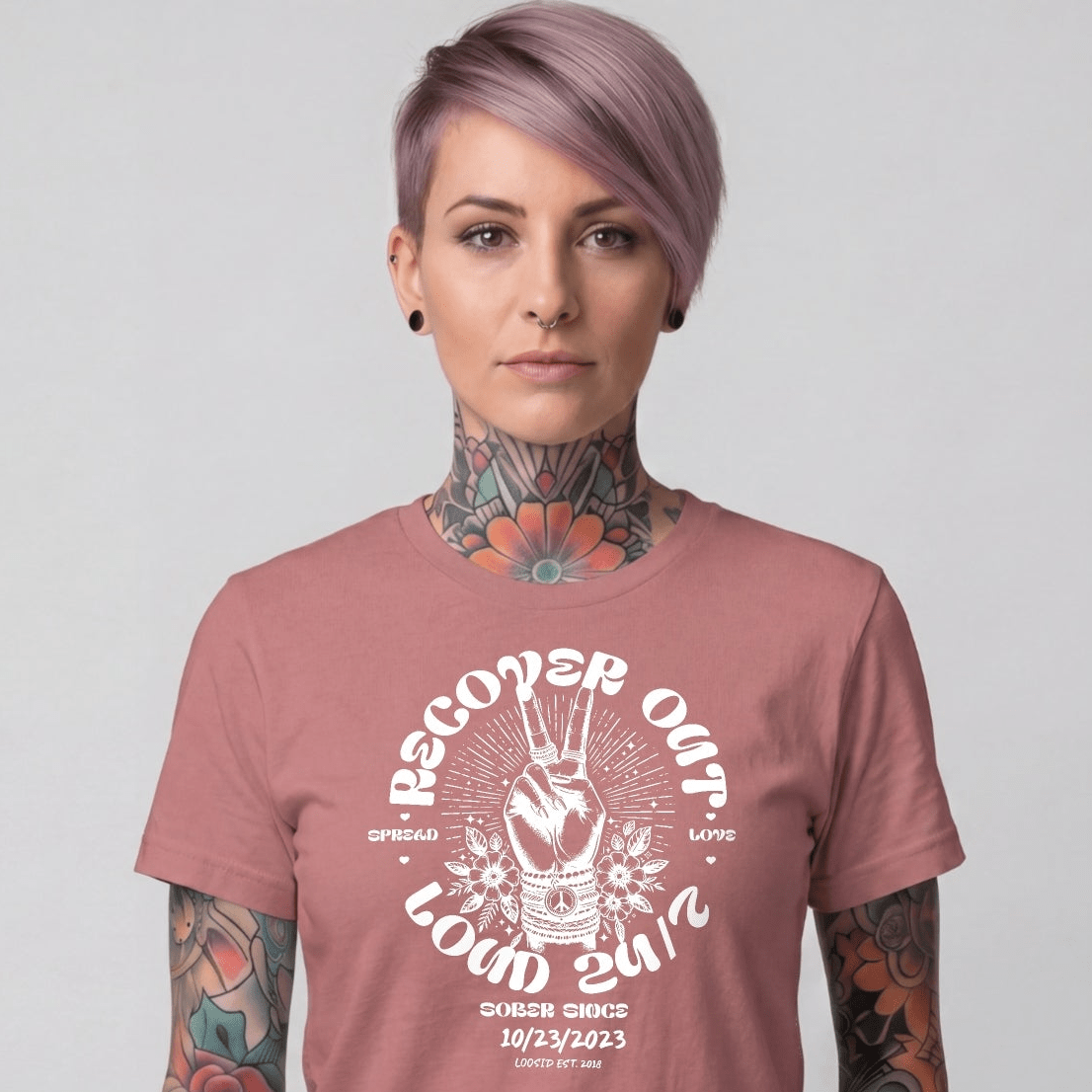 Recover Out Loud Women's Personalized Sober T Shirt