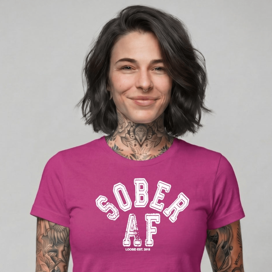 Sober T Shirt | Women's Sober AF Collegiate