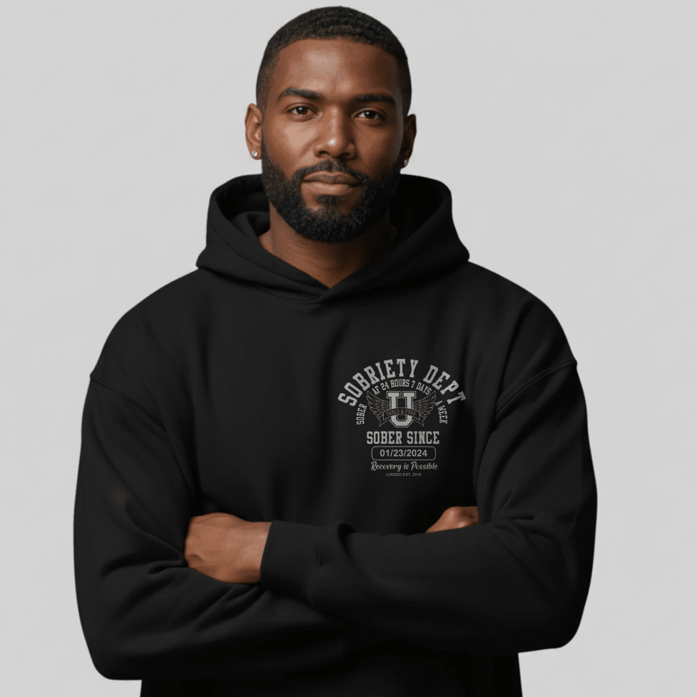 subtle sober merchandise recovery hoodie