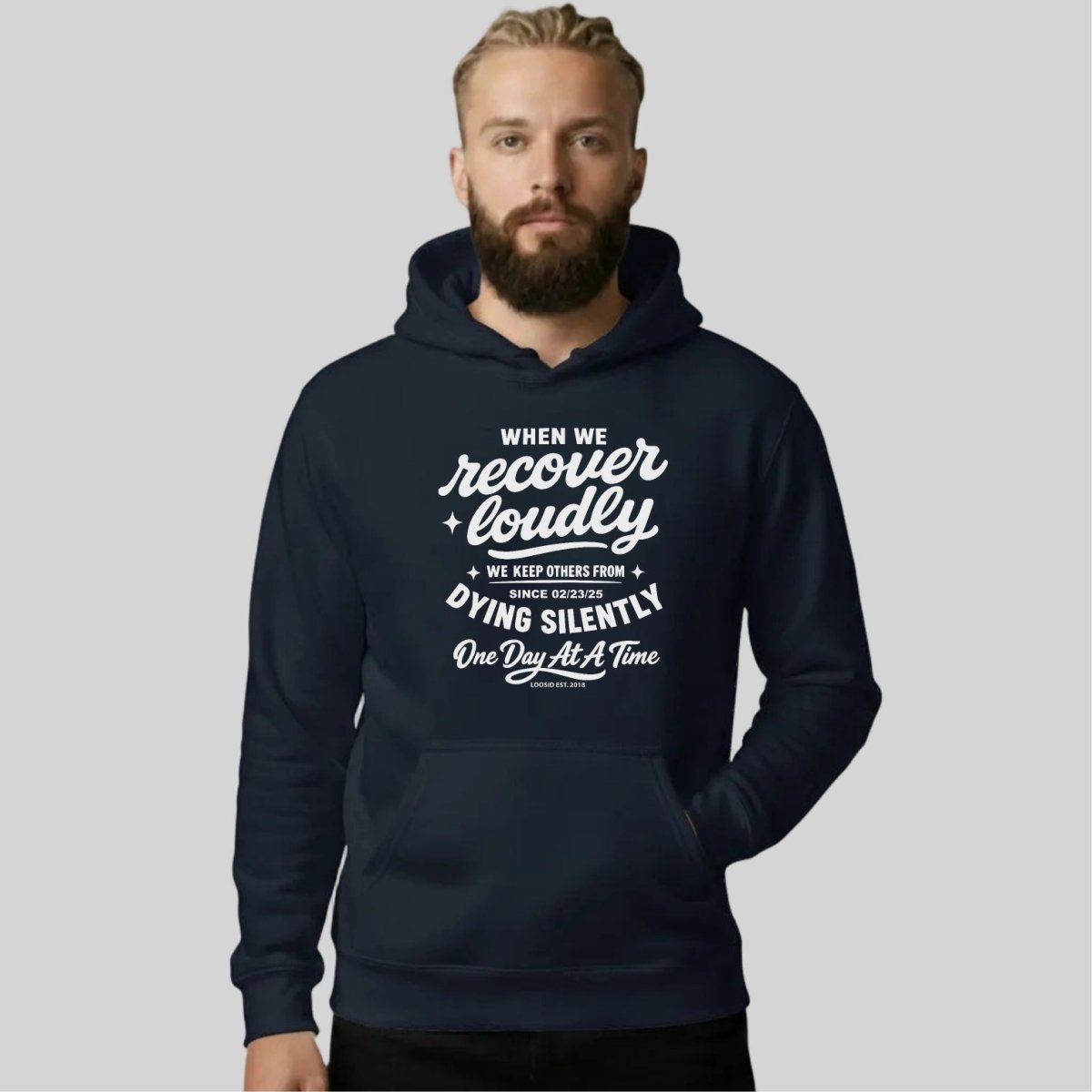 When we recover loudly men's hoodie