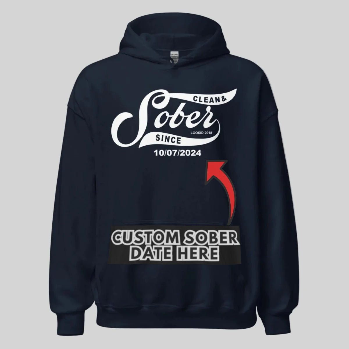 Recovery Hoodie | Sober Since Men's Hoodie with Custom Sobriety Date