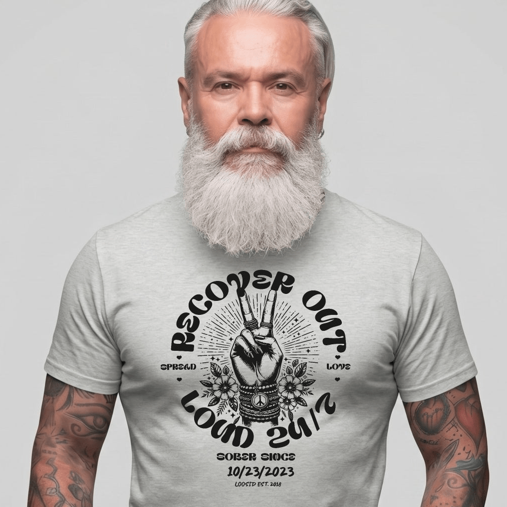 Recover Out Loud Sober T Shirt fit detail (view 19)