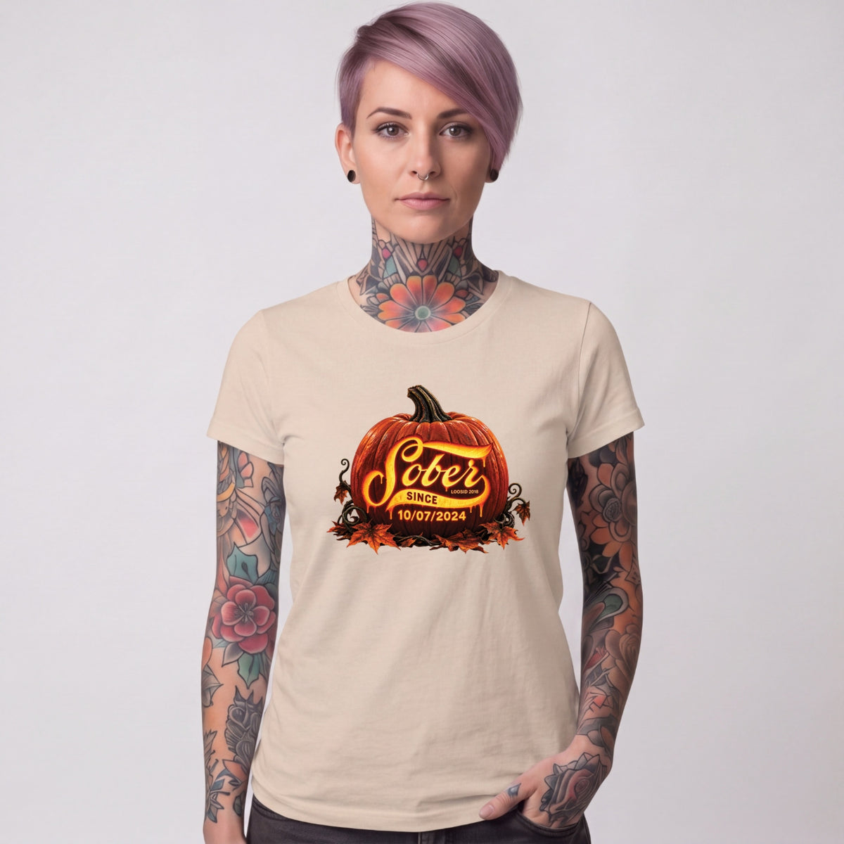 Sober T Shirt | Women's Sober Since Pumpkin