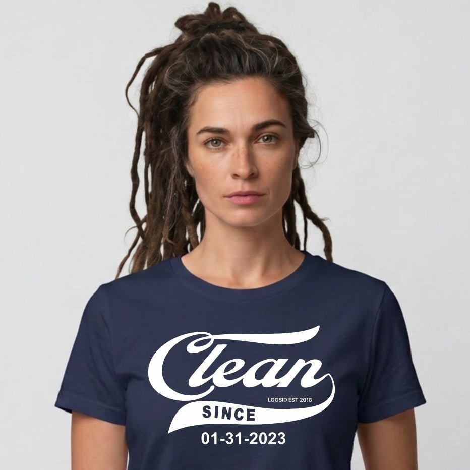 Women’s Clean Since Tee w/ Personalized Clean Date