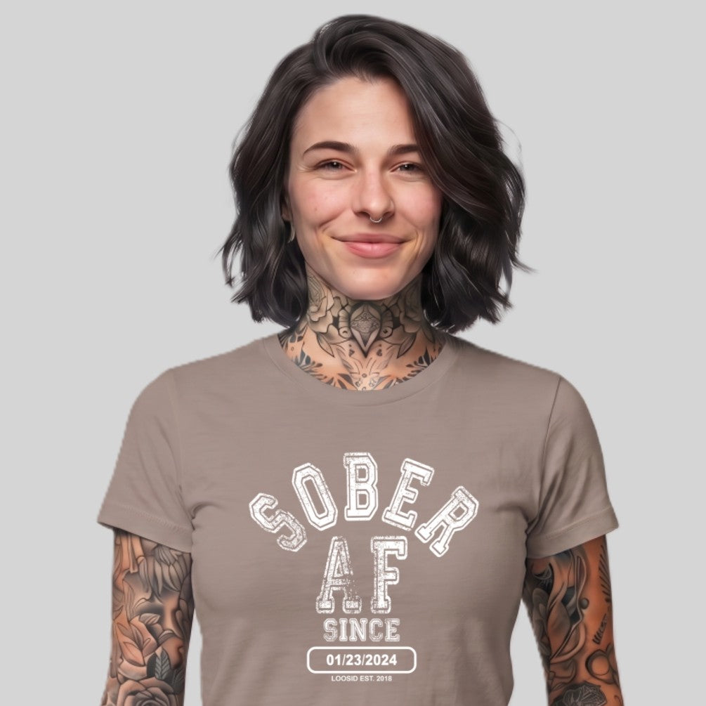 Sober T Shirt | Women's Sober AF Collegiate