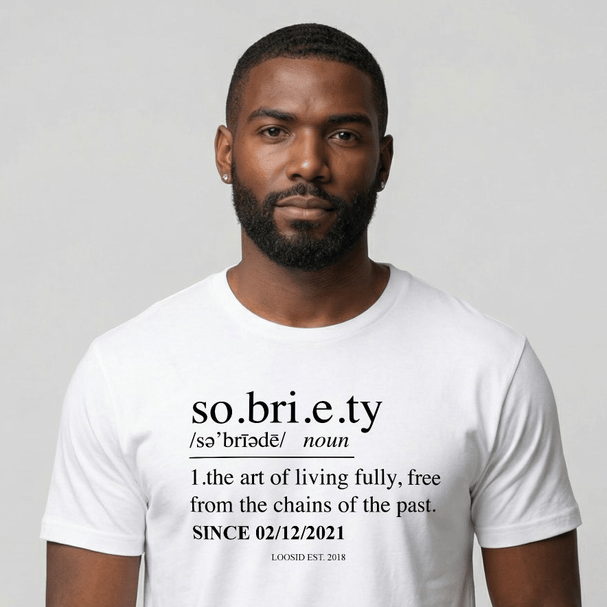 Sober T Shirt | Sobriety Definition Men's Graphic Tee for Recovery