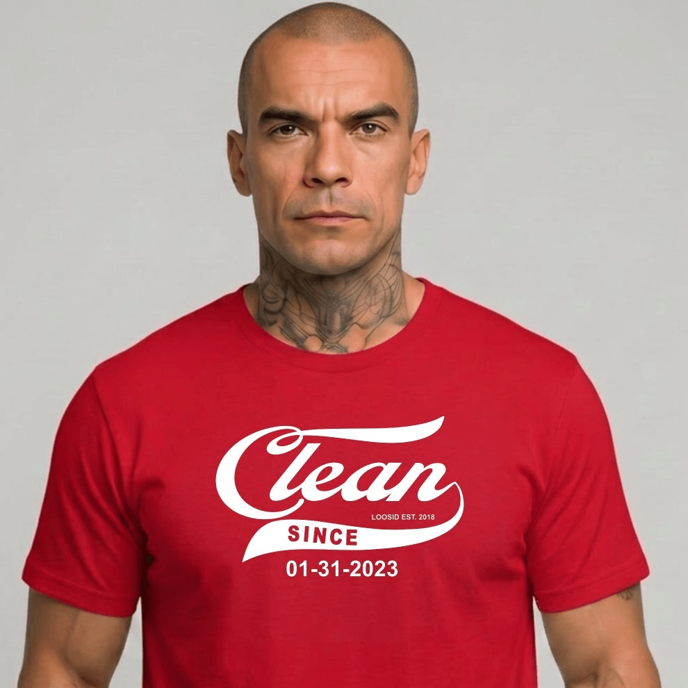 Clean Since Tee with Personalized Sobriety Date | Sober T Shirt