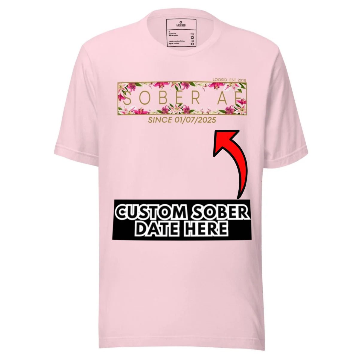 Sober AF Sober T Shirt side view (view 16)