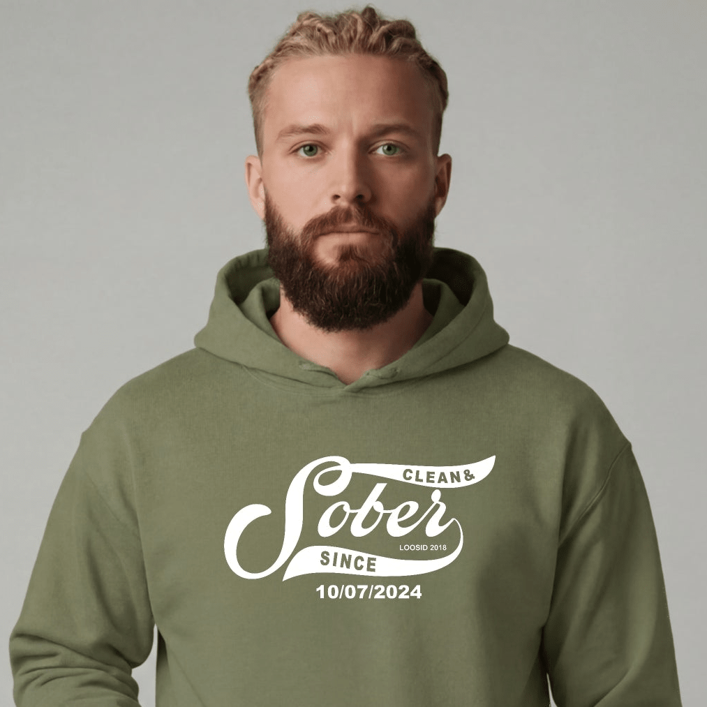 Recovery Hoodie | Sober Since Men's Hoodie with Custom Sobriety Date