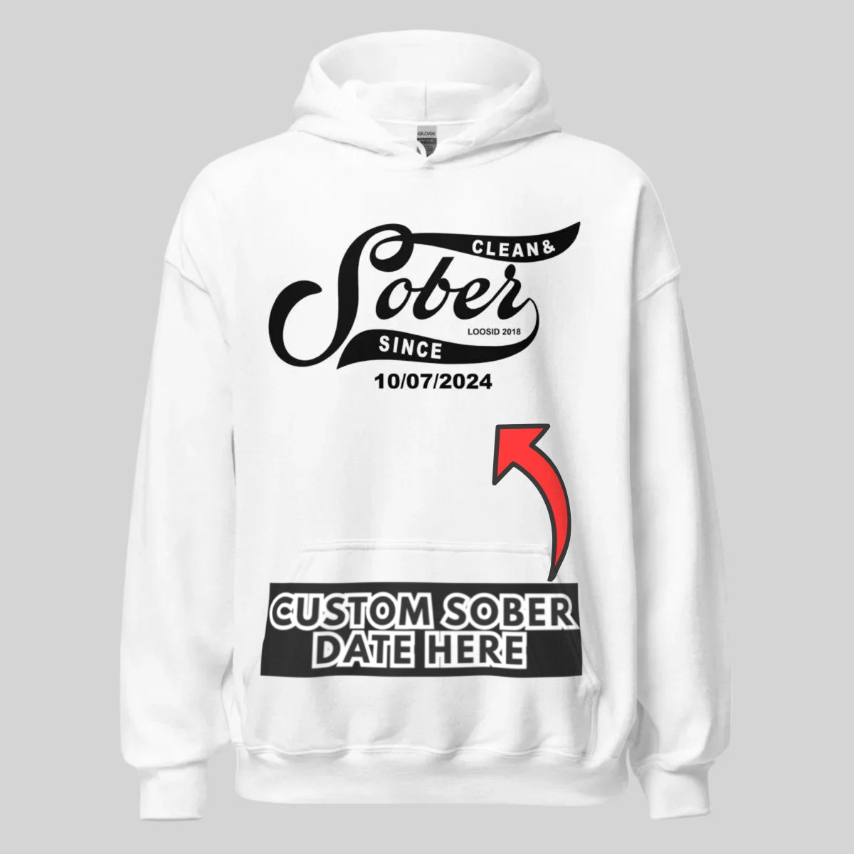 Recovery Hoodie | Sober Since Men's Hoodie with Custom Sobriety Date