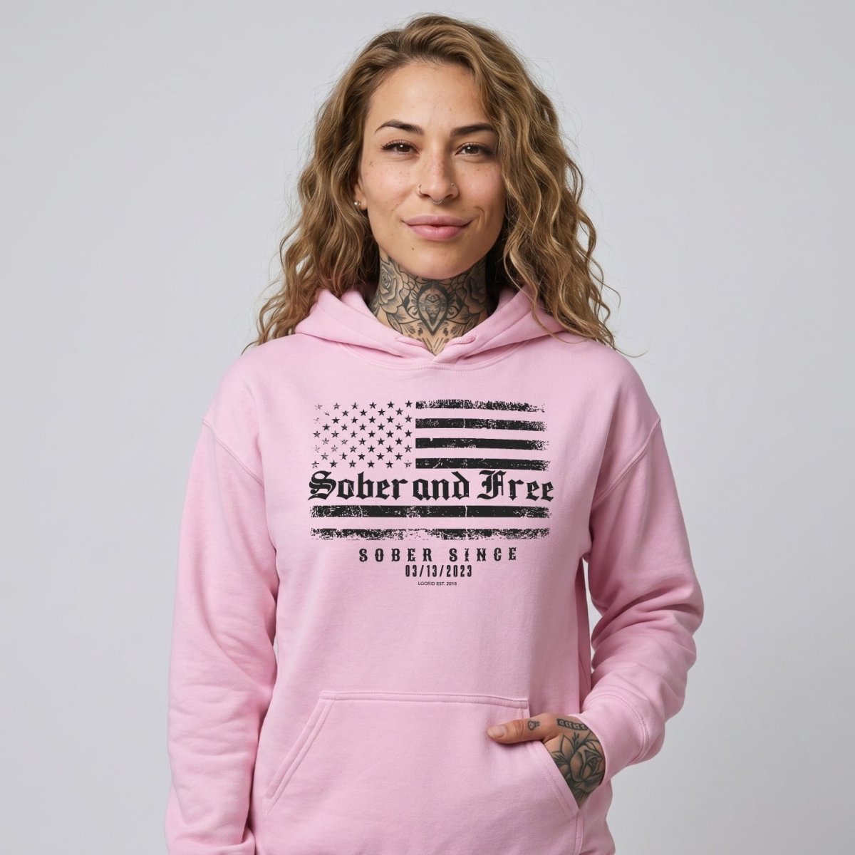 Recovery Hoodie | Sober and Free Custom Sobriety Date