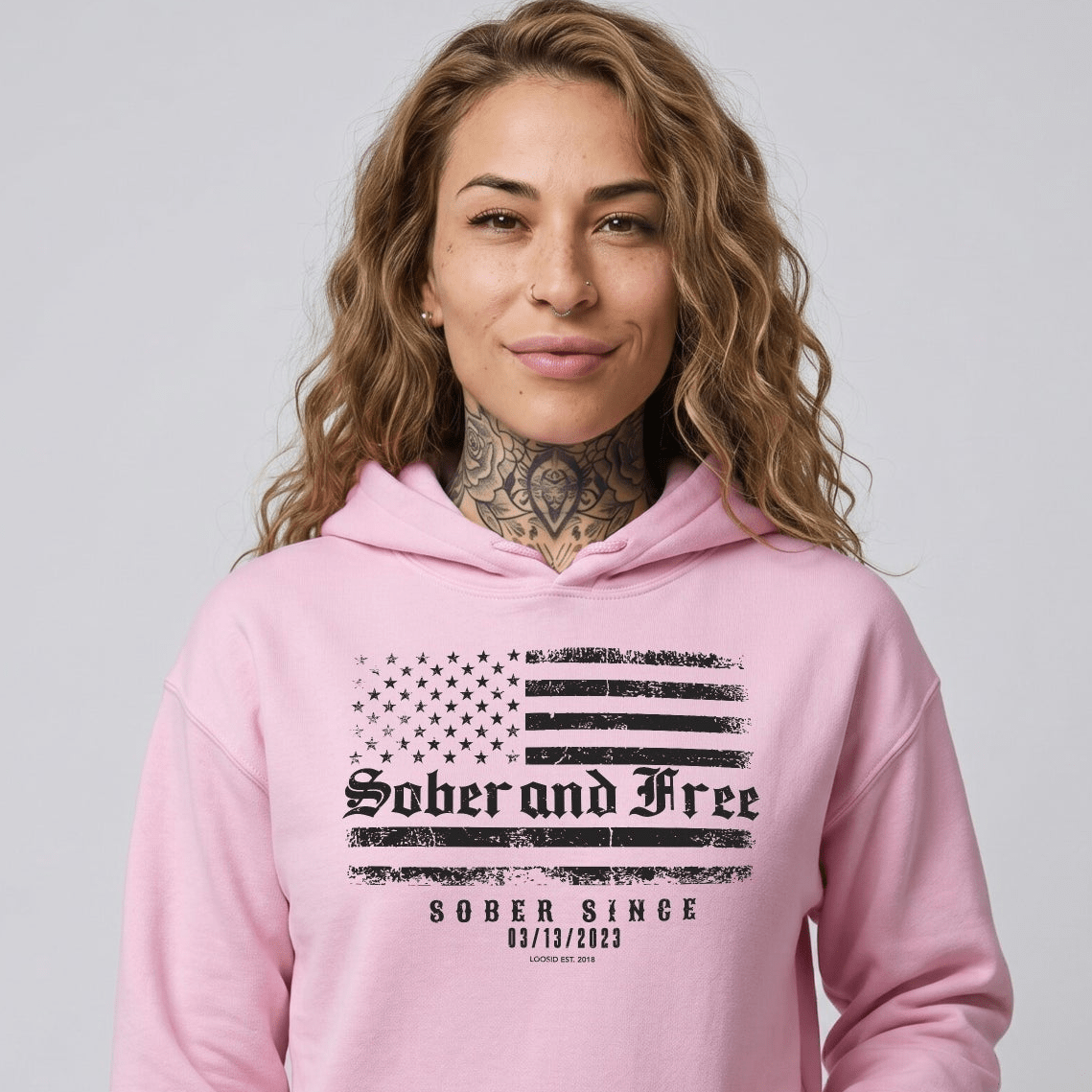 Recovery Hoodie | Sober and Free Custom Sobriety Date