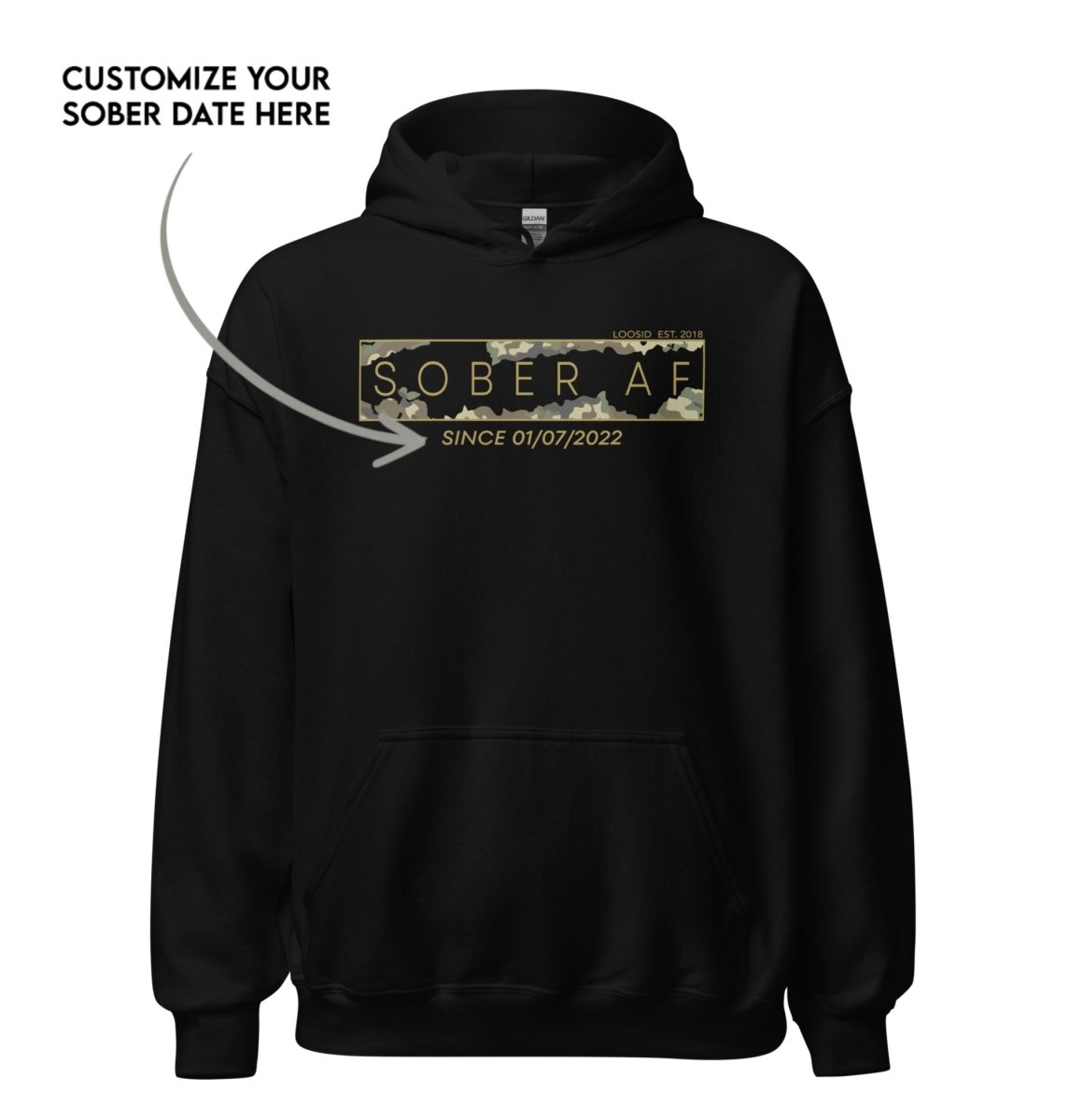 Recovery Hoodie | Unisex Sober AF Camo