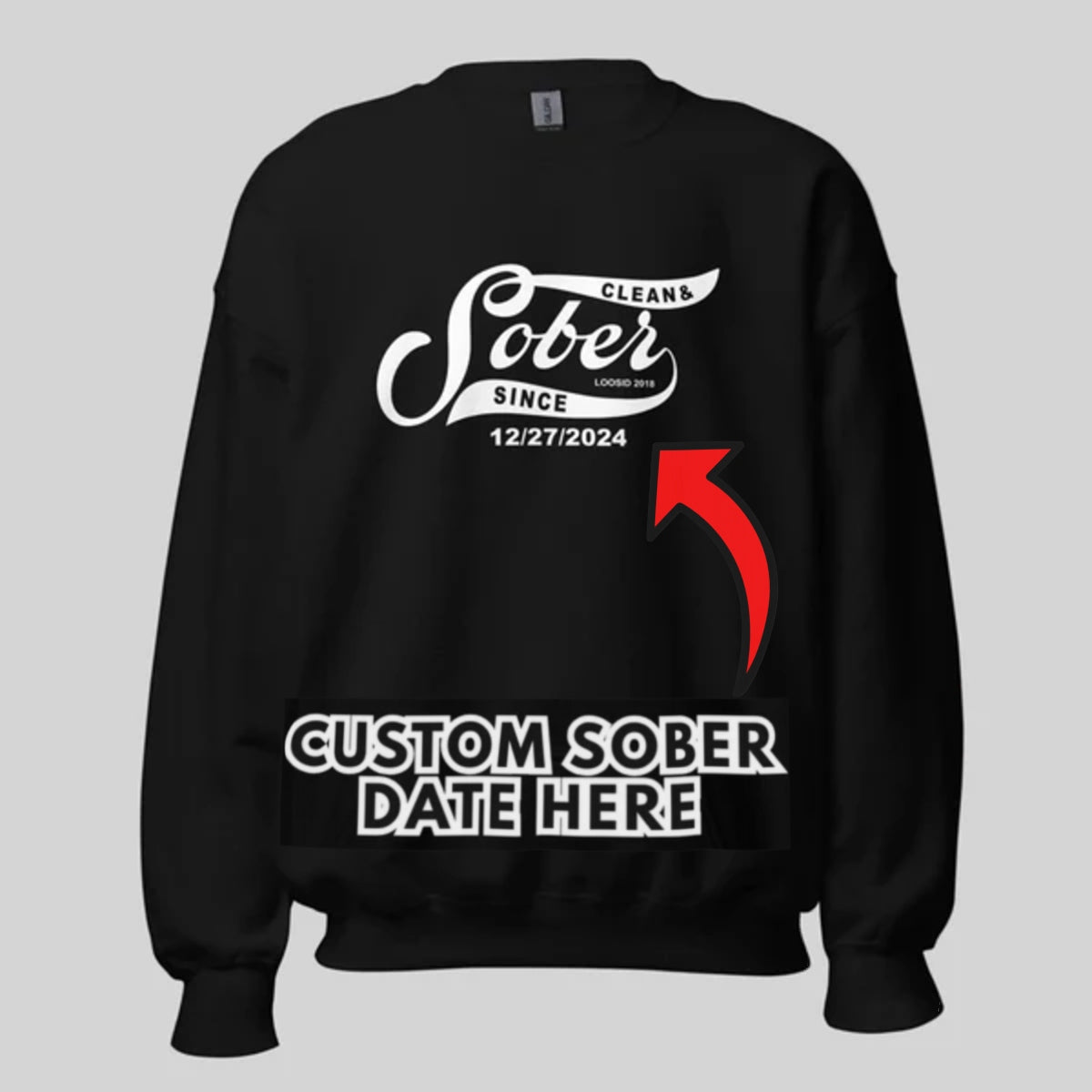Sober Since Recovery Hoodie graphic detail (view 4)