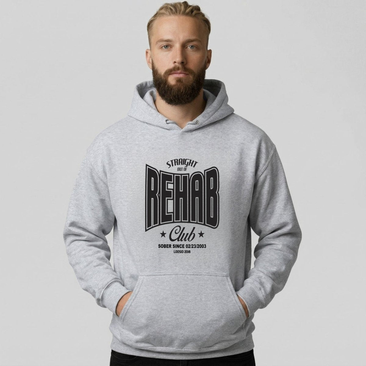 Recovery Hoodie | Men's Rehab Hoodie with Personalized Date