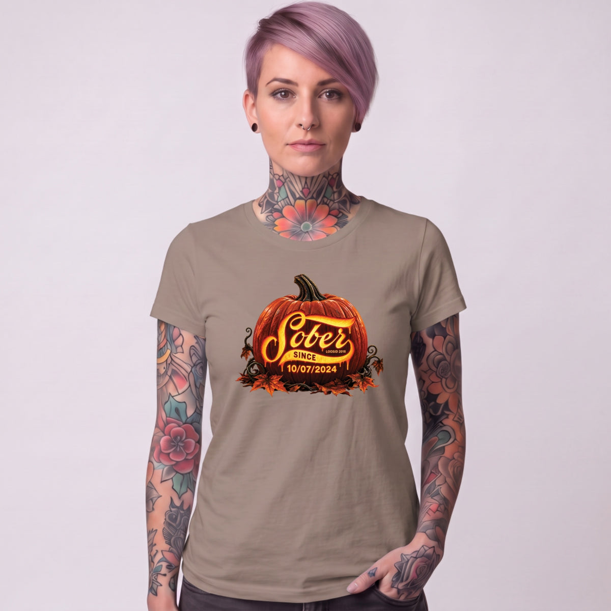 Sober T Shirt | Women's Sober Since Pumpkin