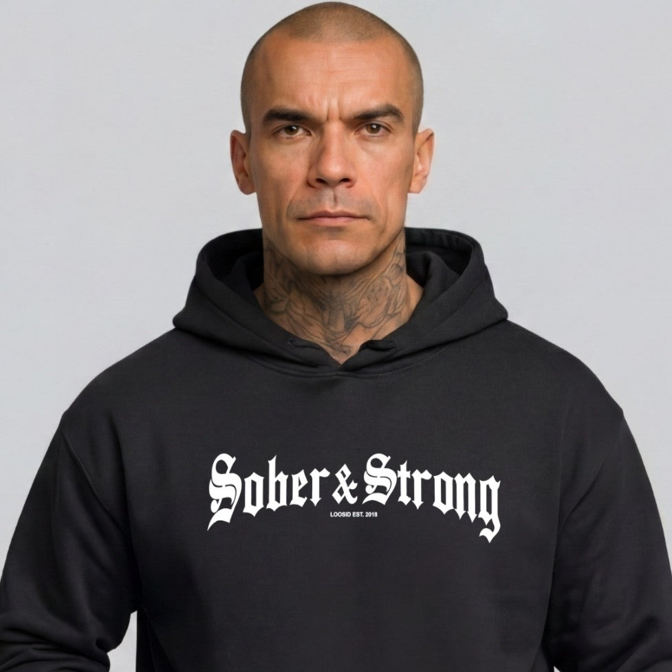 Recovery Hoodie | Men's Old School Sober & Strong