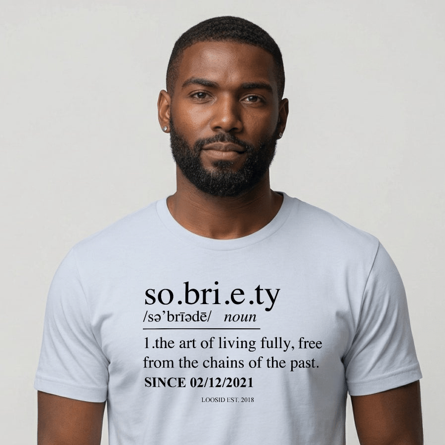 Sober T Shirt | Sobriety Definition Men's Graphic Tee for Recovery