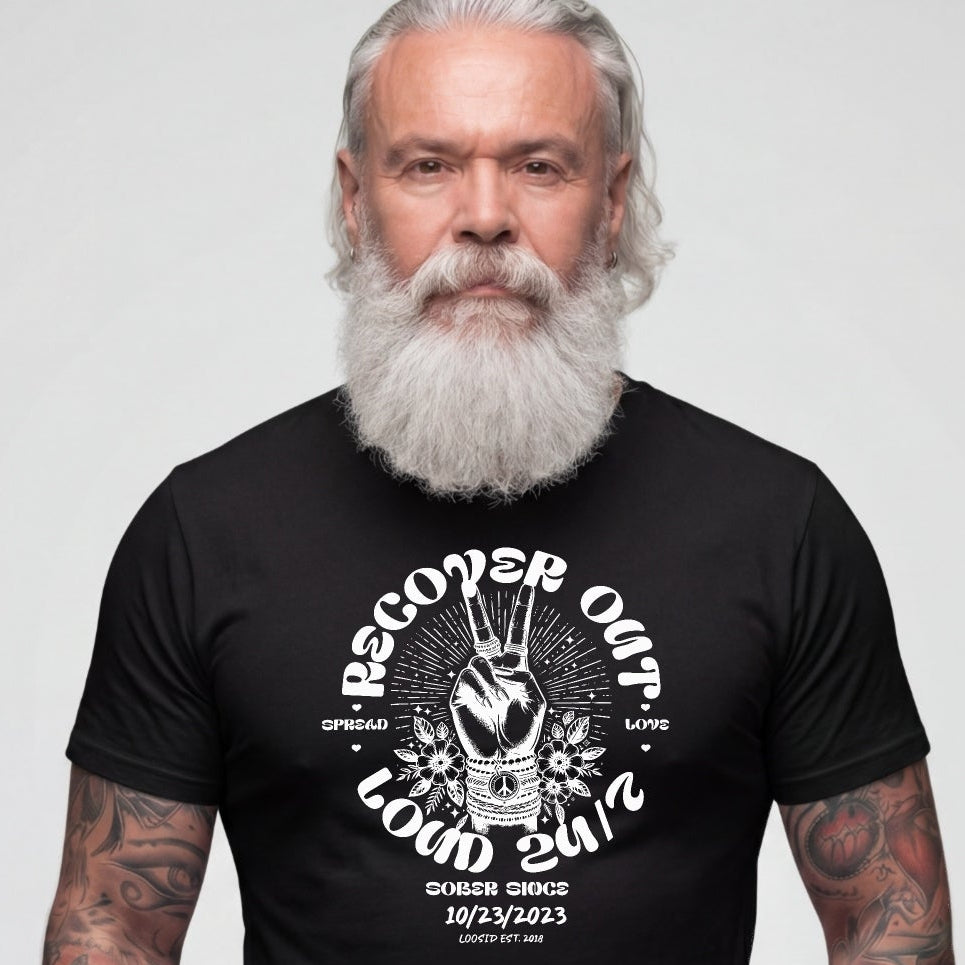 Recover Out Loud Men's Personalized Sober T Shirt