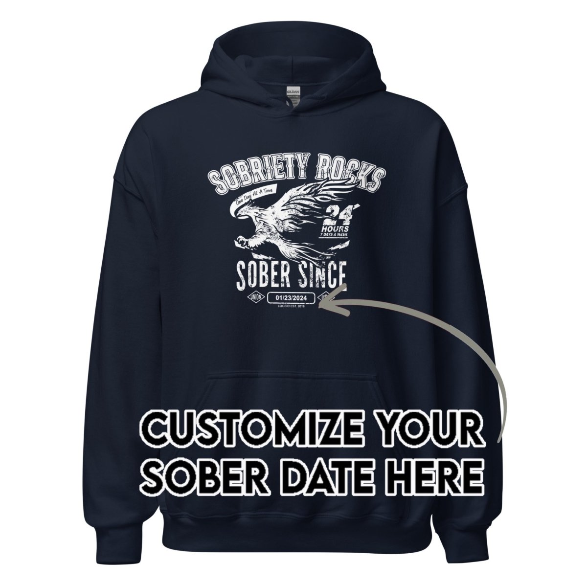 Recovery Hoodie | Men's Sobriety Rocks