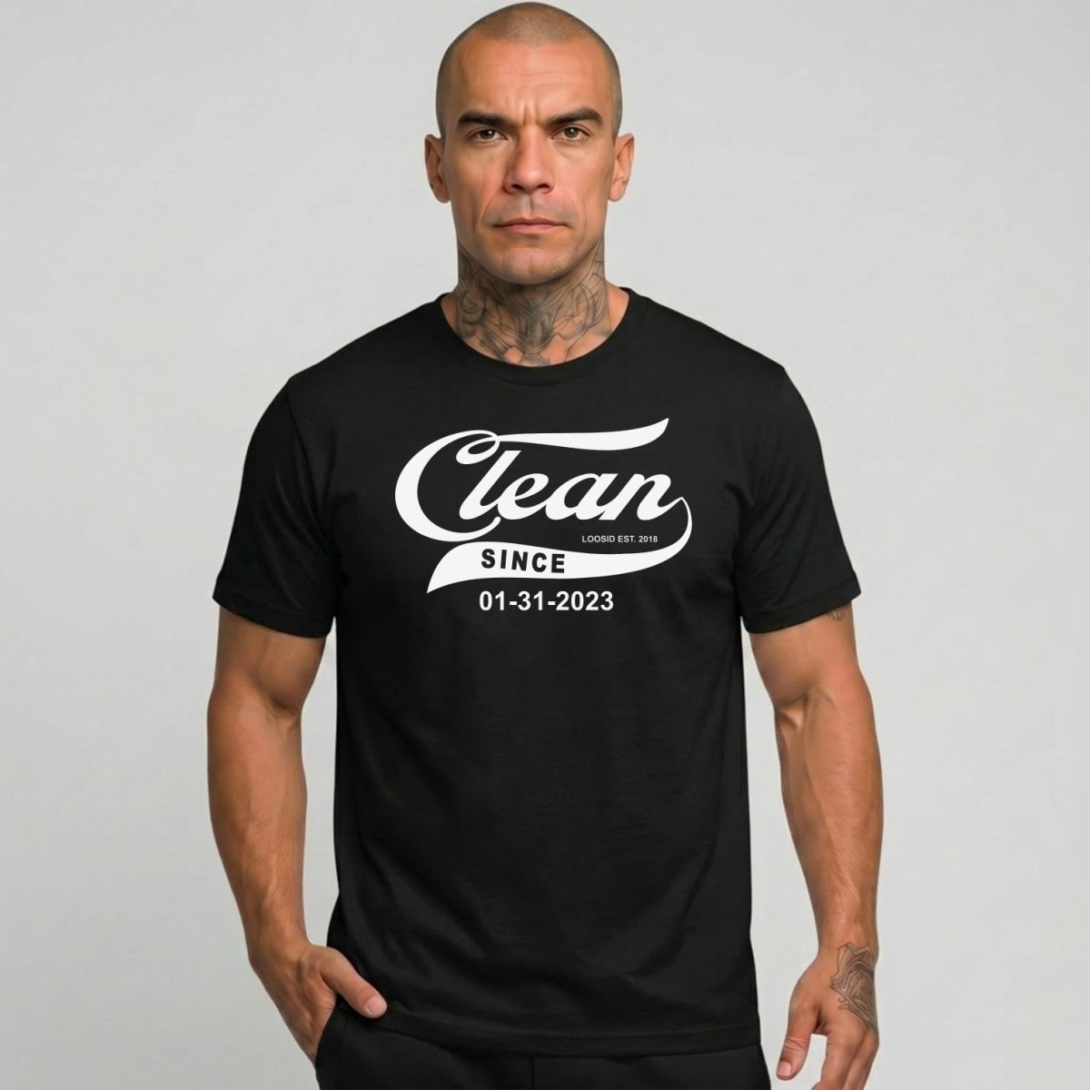 Clean Since Tee with Personalized Sobriety Date | Sober T Shirt
