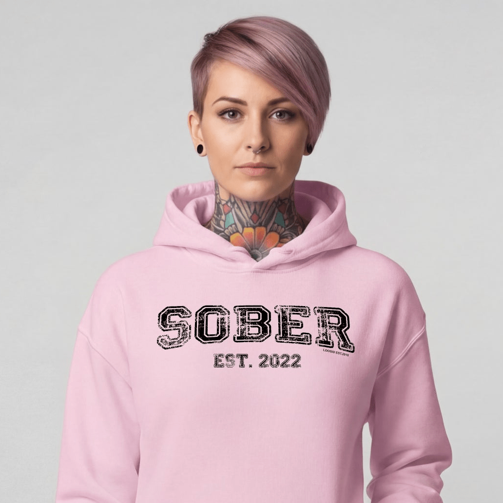 Sober Est. Hoodie w Personalized Sobriety Year Recovery Hoodie featuring the design (view 31)