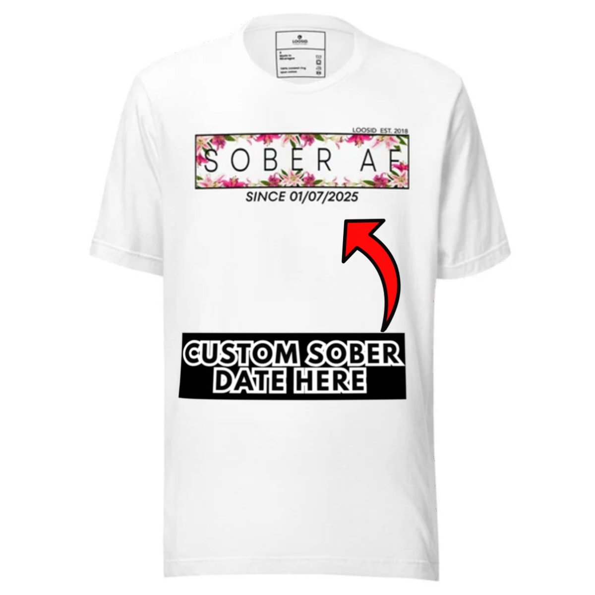 Sober AF Sober T Shirt graphic detail (view 4)