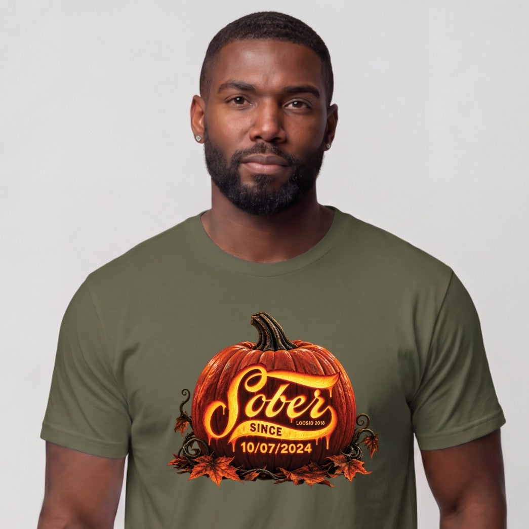 Sober T Shirt | Men's Sober Since Pumpkin
