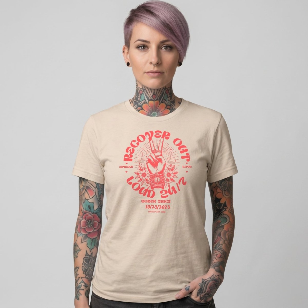 Recover Out Loud Women's Personalized Sober T Shirt