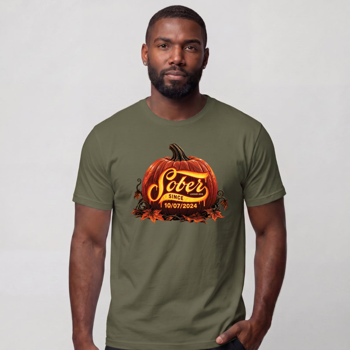 Sober T Shirt | Men's Sober Since Pumpkin
