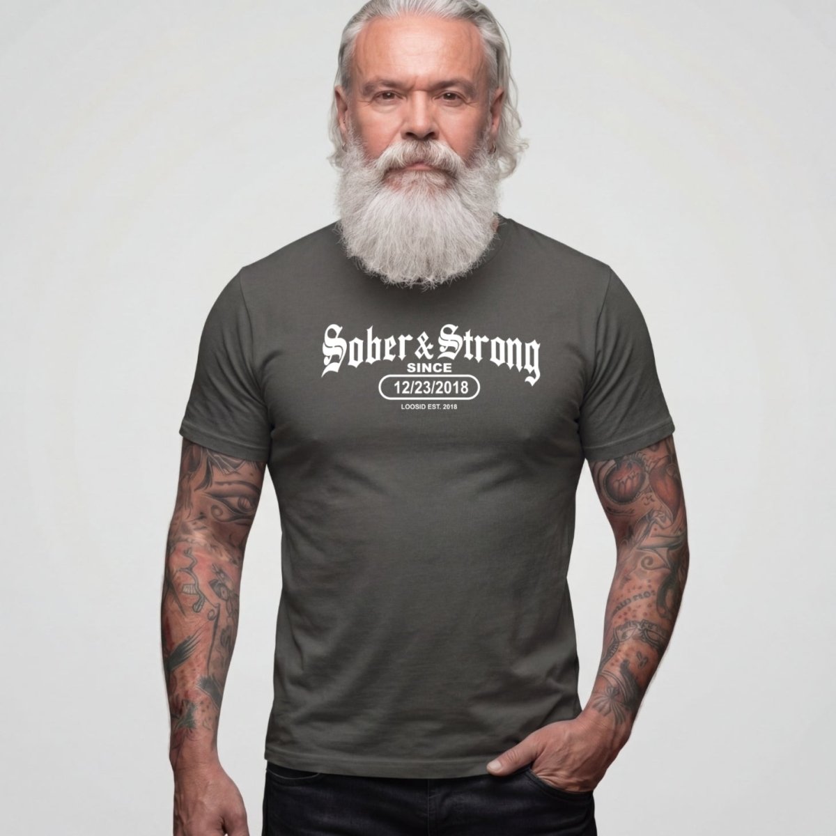 Sober T Shirt | Men's Old School Sober & Strong