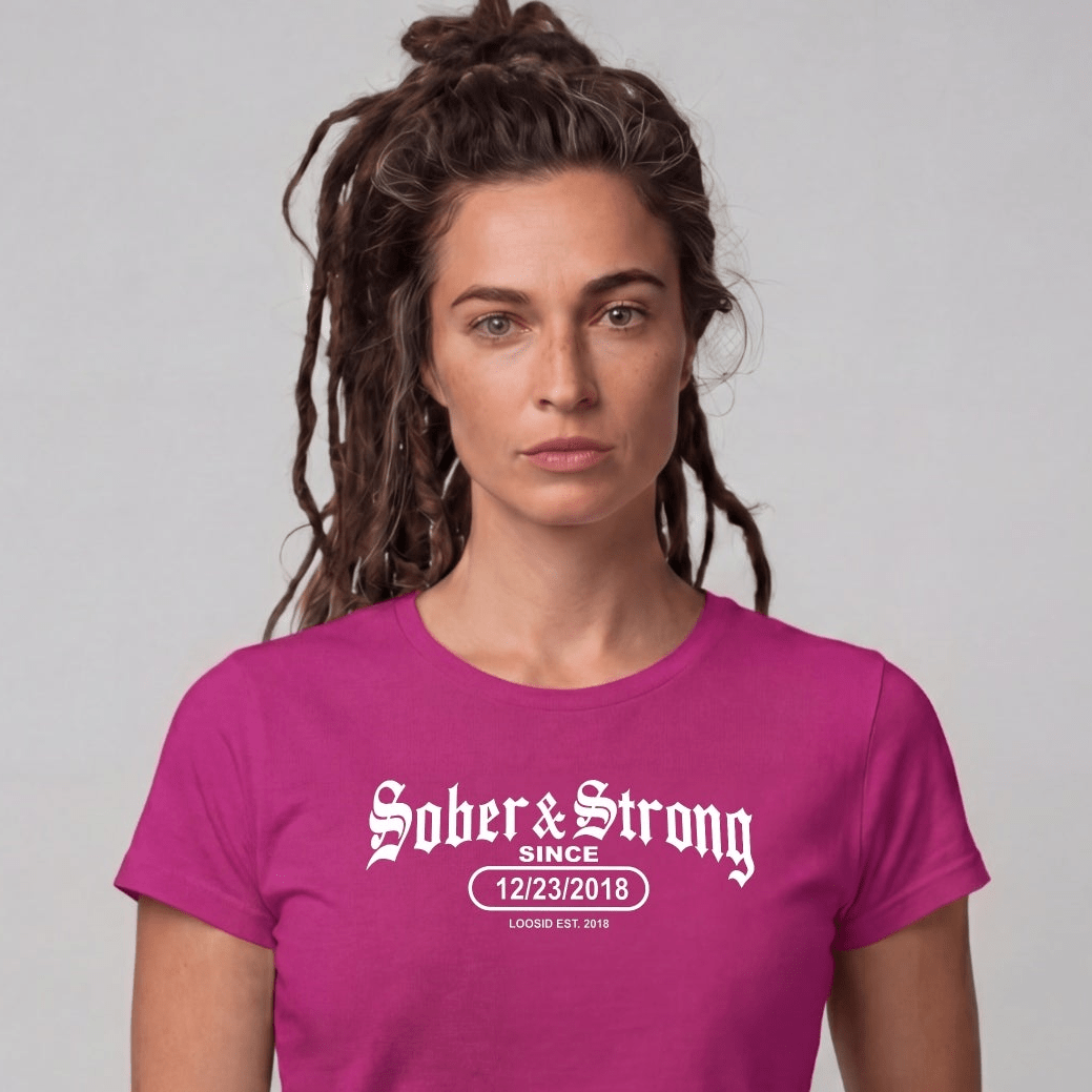 Sober T Shirt | Women's Old School Sober & Strong Tee