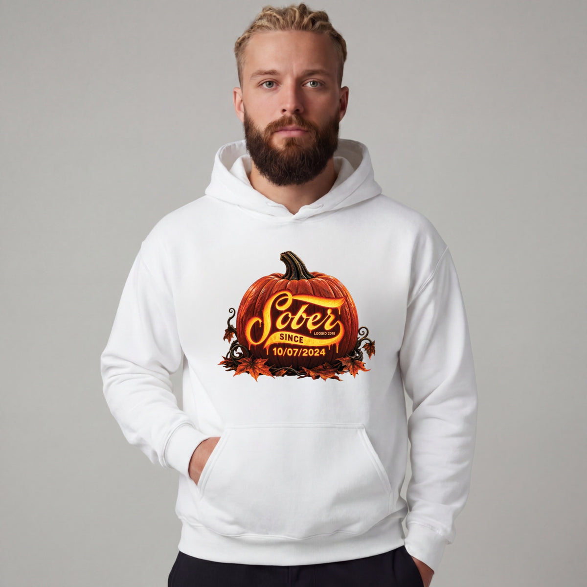 Recovery Hoodie | Men's Sober Since Pumpkin