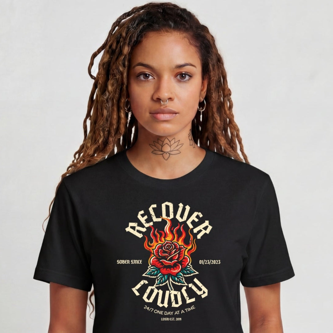 Sober T Shirt | Women's Recover Loudly Tee