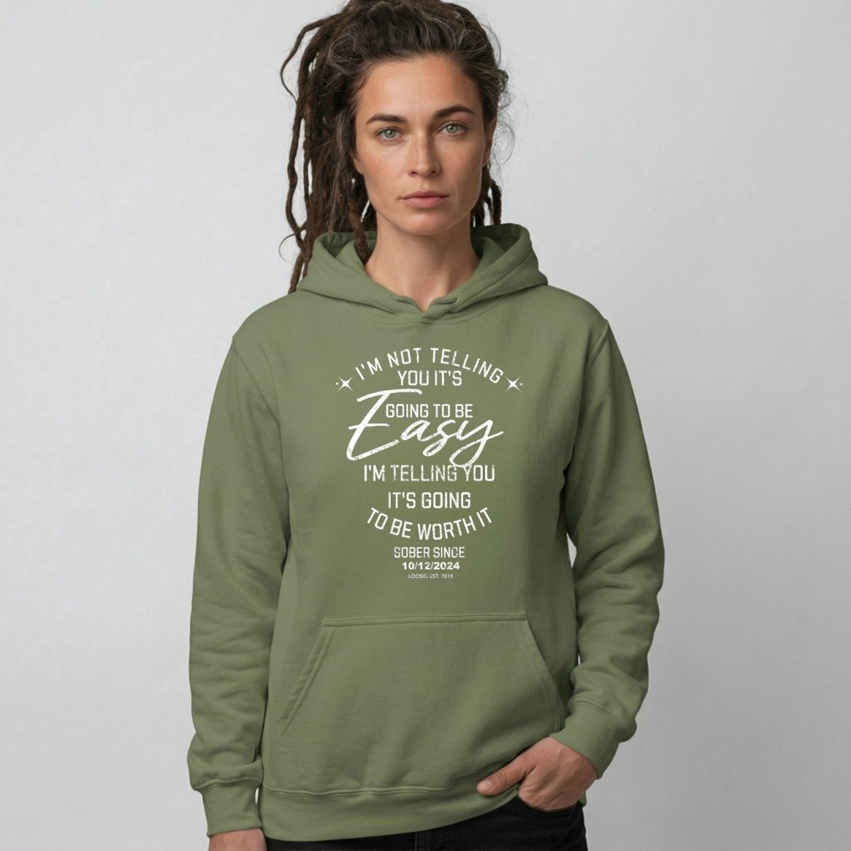 Women’s Sober Hoodie | I’m Not Telling Your It's Easy Custom Sobriety Hoodie