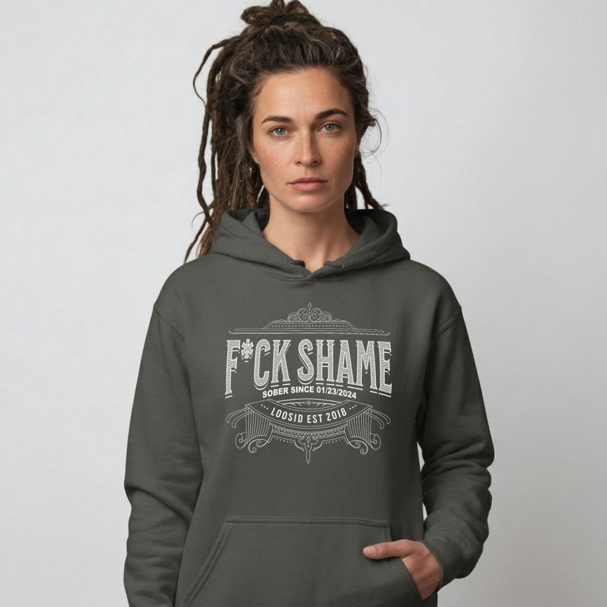 F*ck Shame Recovery Hoodie featuring the design (view 41)