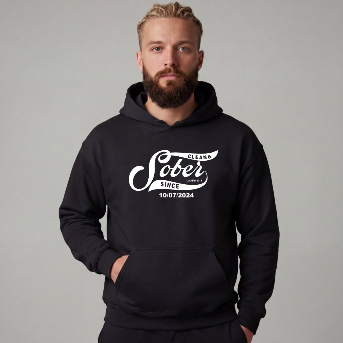 Recovery Hoodie | Sober Since Men's Hoodie with Custom Sobriety Date