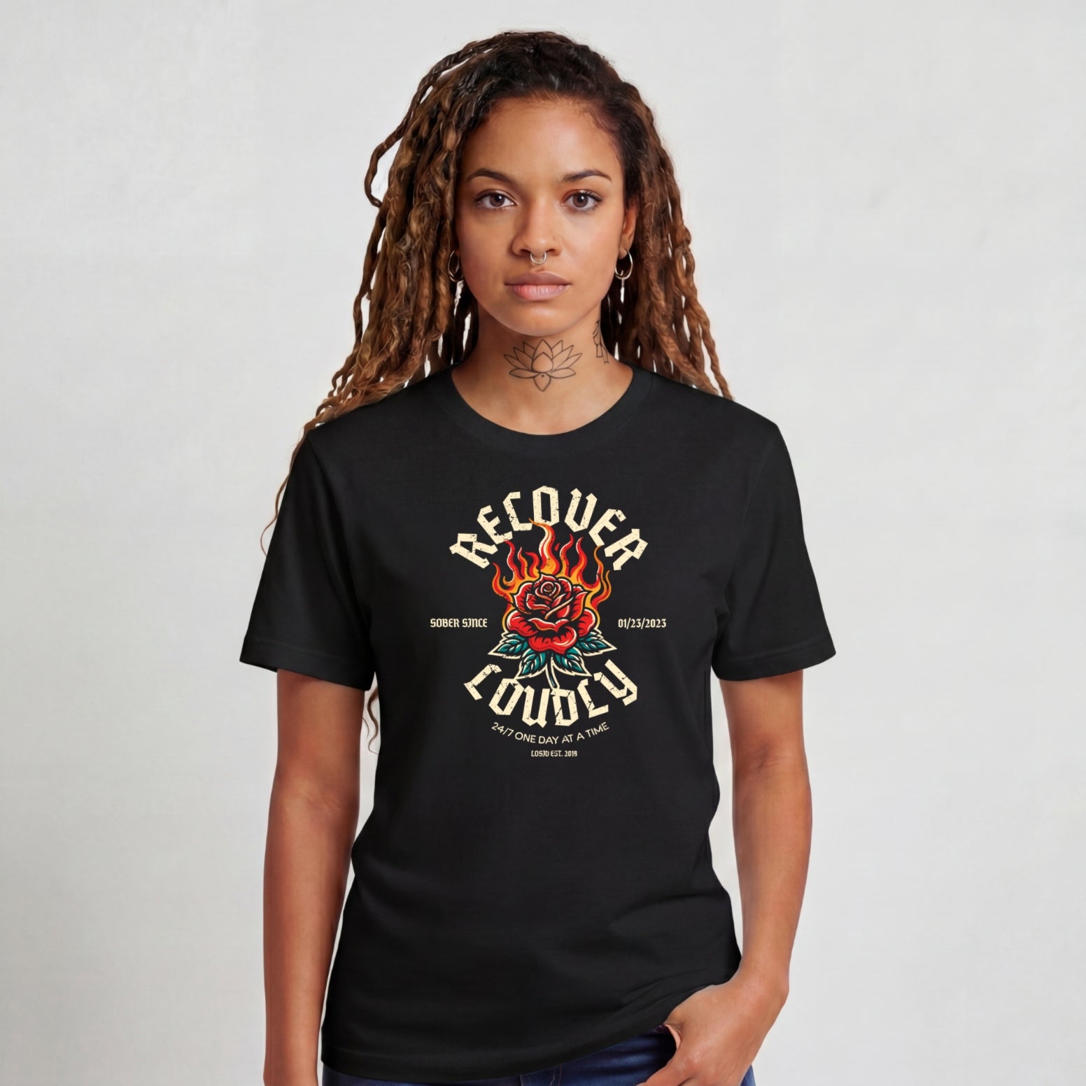 Sober T Shirt | Women's Recover Loudly Tee